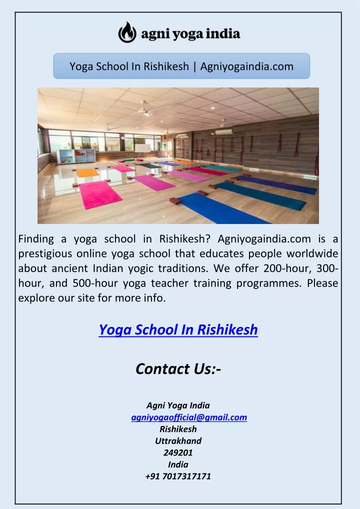 PPT - Yoga School In Rishikesh | Agniyogaindia.com PowerPoint ...