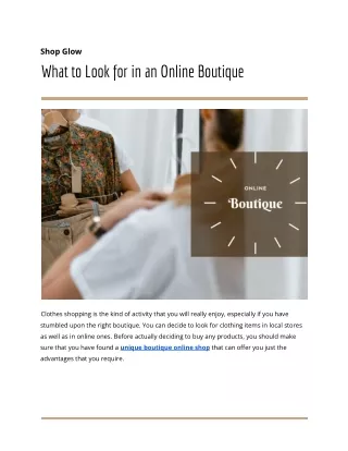 What to Look for in an Online Boutique