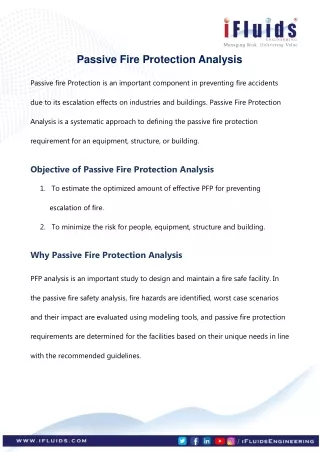 Passive Fire Protection Analysis