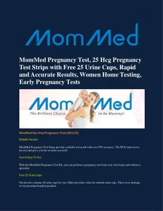 Hcg Pregnancy Test Strips, Early Pregnancy Tests Mommed.com