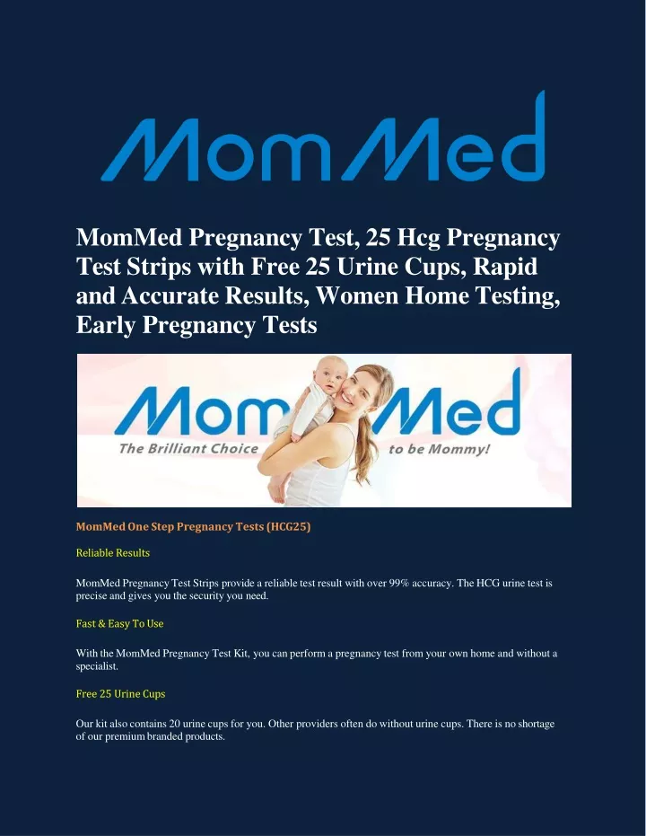 mommed pregnancy test 25 hcg pregnancy test