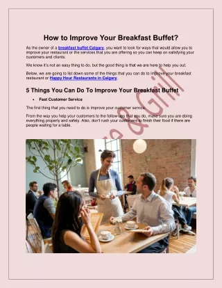 How to Improve Your Breakfast Buffet