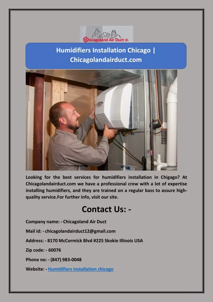 humidifiers installation chicago