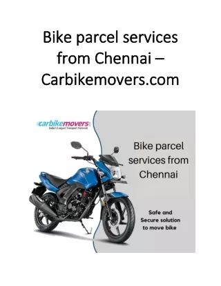 Bike Parcel Services From Chennai-PDF