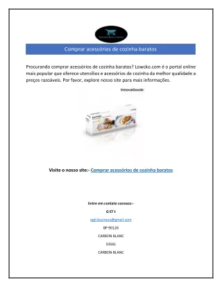 Comprar acessórios de cozinha baratos