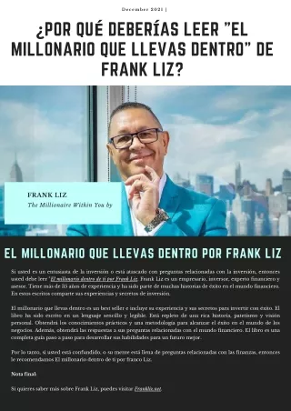 ¿Por qué deberías leer "El millonario que llevas dentro" de Frank Liz?