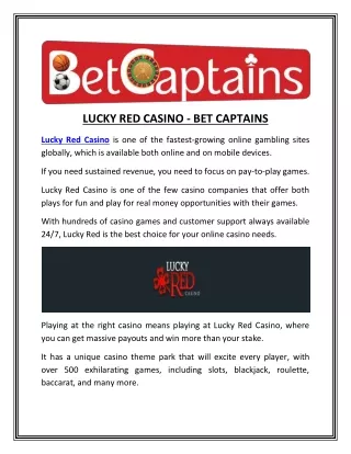 LUCKY RED CASINO - BET CAPTAINS