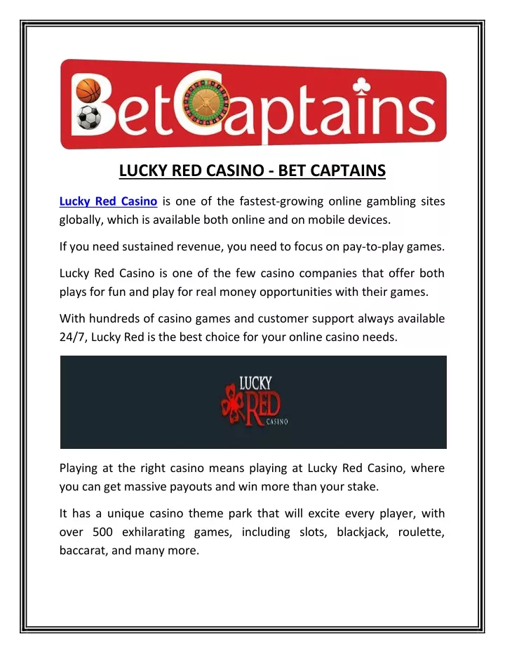 lucky red casino bet captains