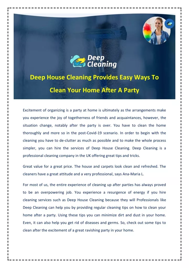 deep house cleaning provides easy ways to