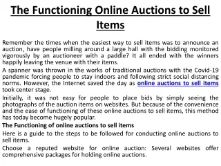 Article Charity Auctions Today online auctions to sell items