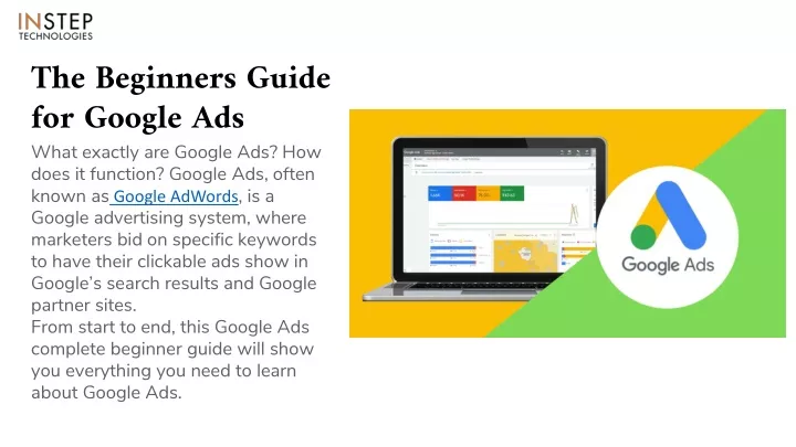 the beginners guide for google ads what exactly