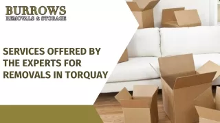 Services Offered by the Experts for Removals in Torquay