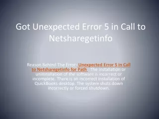 got unexpected error 5 in call to netsharegetinfo