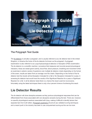 the polygraph test guide