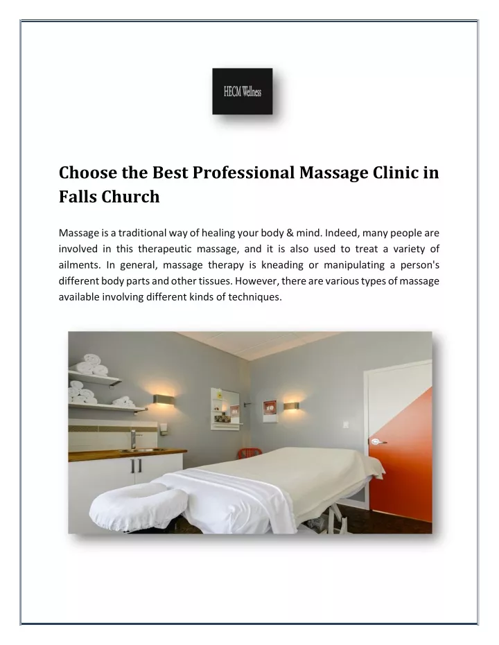 Ppt Choose The Best Professional Massage Clinic In Falls Church Powerpoint Presentation Id 3539