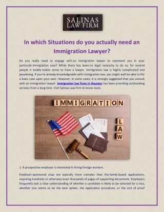 Situations you actually need an Immigration OR Business lawyer Houston
