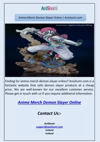 Anime Merch Demon Slayer Online | Anishumi.com