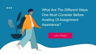 what are the different steps one must consider