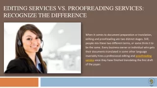 Editing Services vs. Proofreading Services: Recognize The Difference