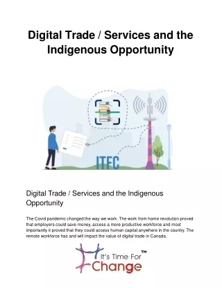 Digital Trade / Services and the Indigenous Opportunity