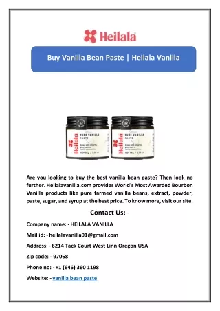 buy vanilla bean paste heilala vanilla