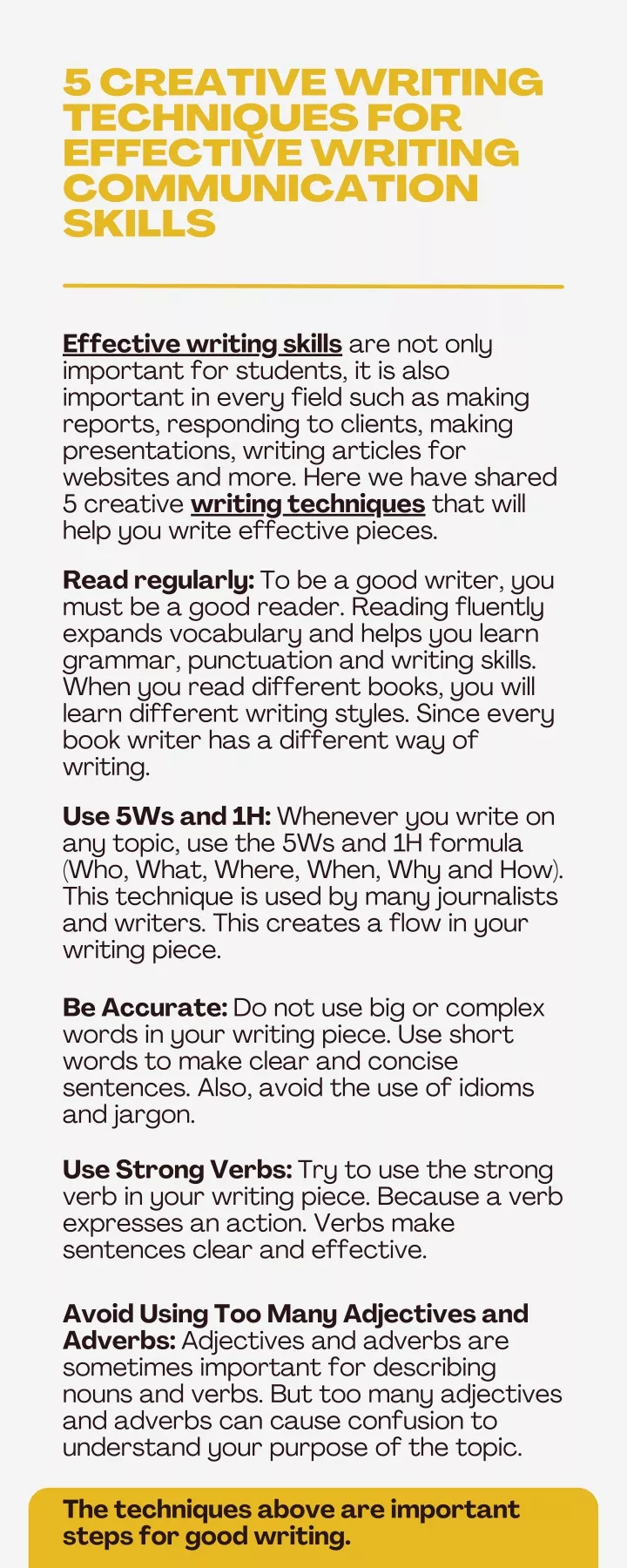 effective creative writing techniques