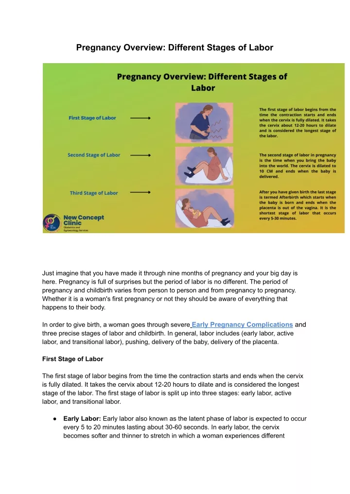 pregnancy overview different stages of labor