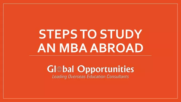 steps to study an mba abroad
