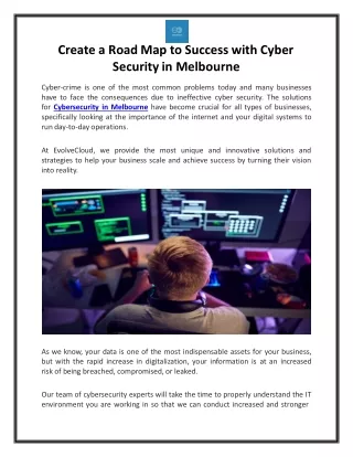 create a road map to success with cyber security in melbourne