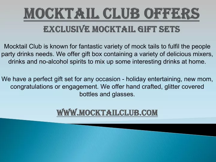 mocktail club offers exclusive mocktail gift sets