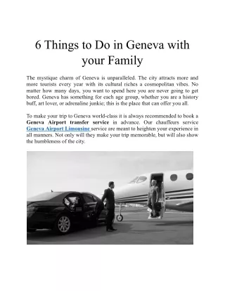 6 things to do in geneva with your family