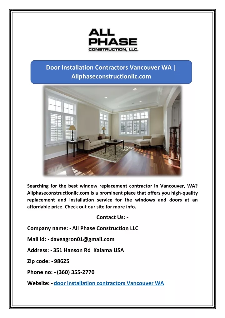 door installation contractors vancouver