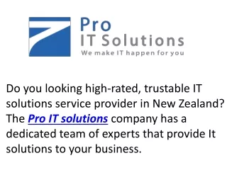Services Provided By Pro IT Solutions In New Zealand