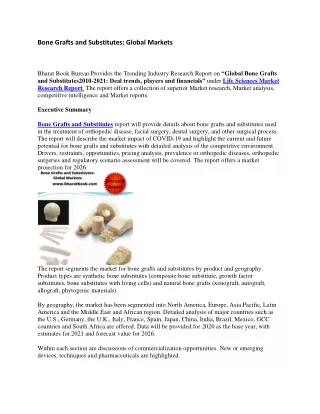 bone grafts and substitutes global markets