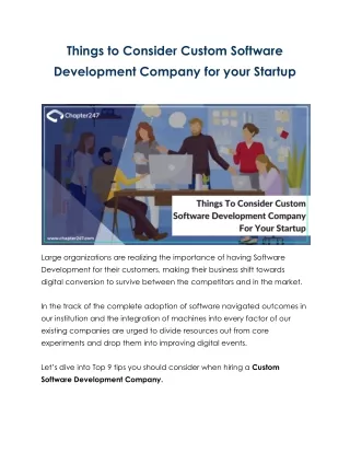 things to consider custom software development