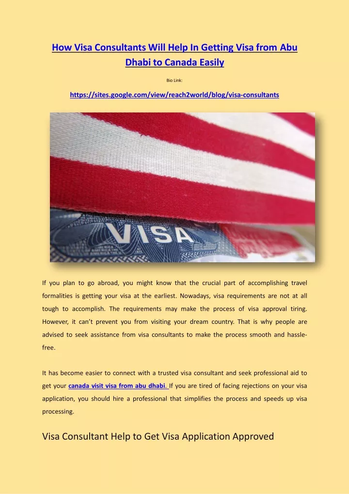 how visa consultants will help in getting visa