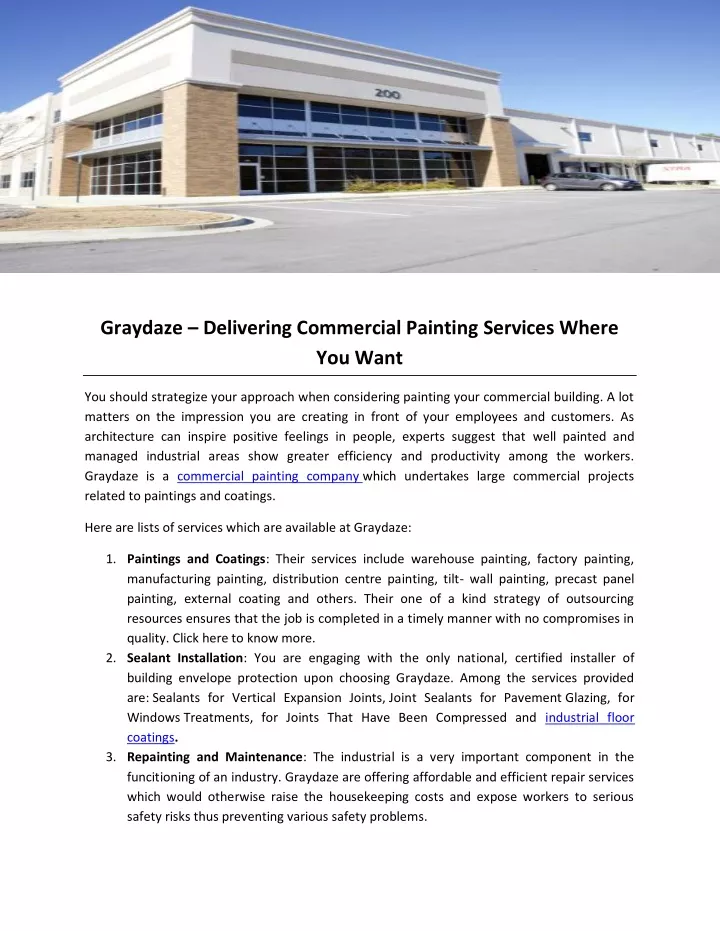 graydaze delivering commercial painting services