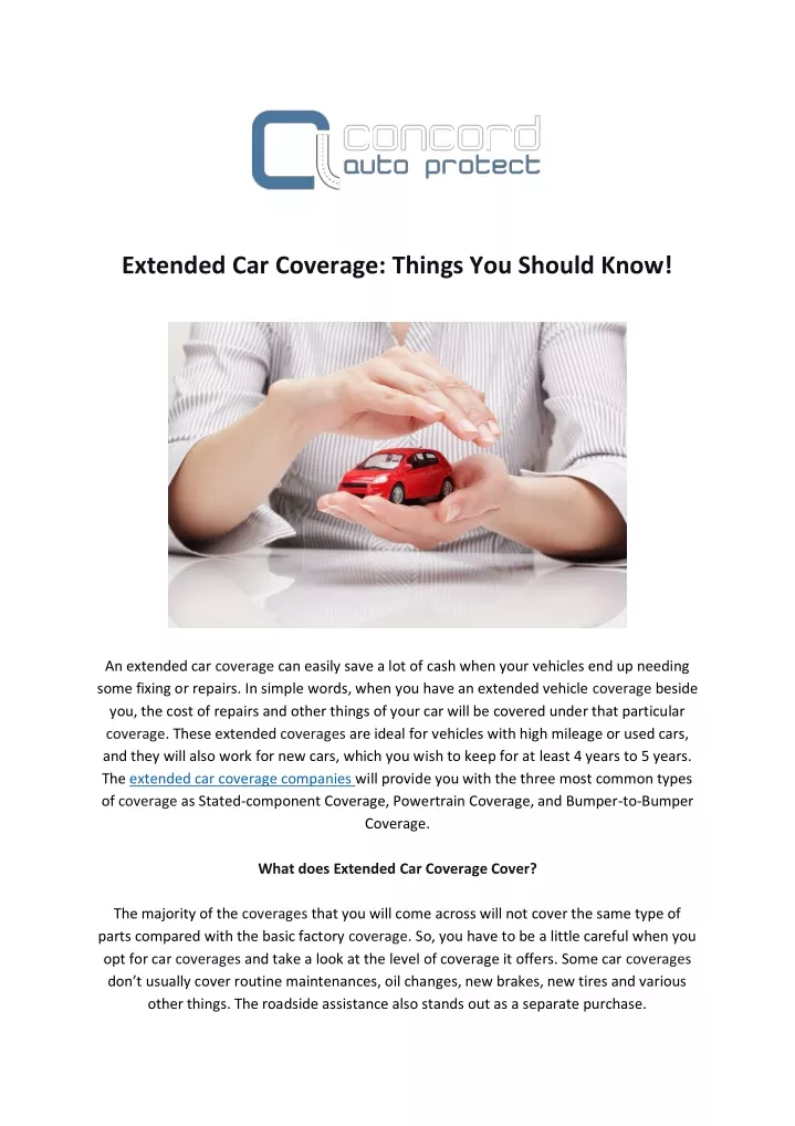 extended car coverage things you should know