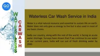 Waterless Car Wash Service in India