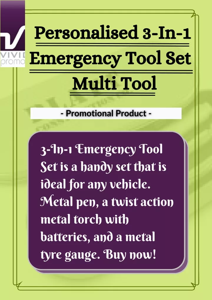 personalised 3 in 1 emergency tool set multi tool