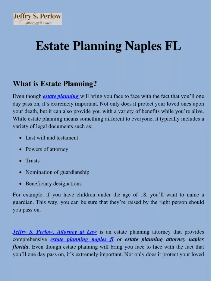 estate planning naples fl