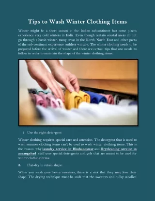 Tips to Wash Winter Clothing Items