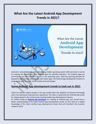 what are the latest android app development