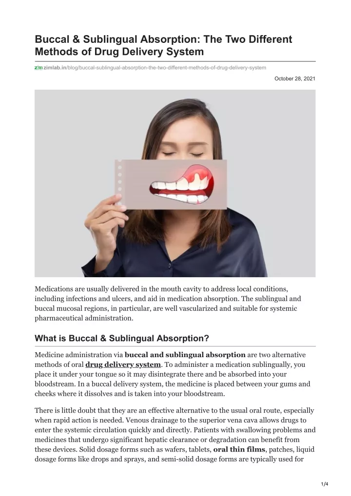 buccal sublingual absorption the two different