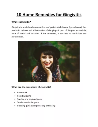 10 home remedies for gingivitis