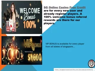SG Online Casino Free Credit