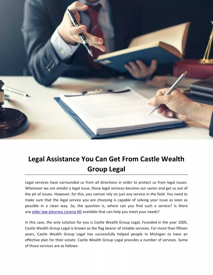legal assistance you can get from castle wealth