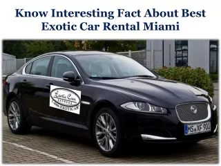 Know Interesting Fact About Best Exotic Car Rental Miami
