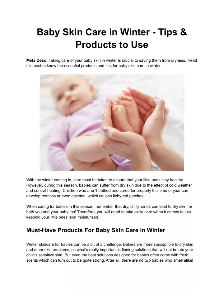 baby skin care in winter tips products to use