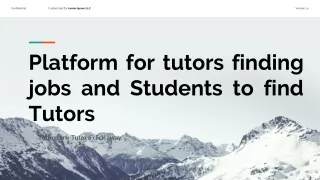 platform for tutors finding jobs and students to find tutors
